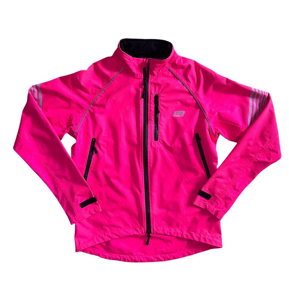 Bellwether Womens Cycling Jacket Size 8 Pink Reflective Windbreaker